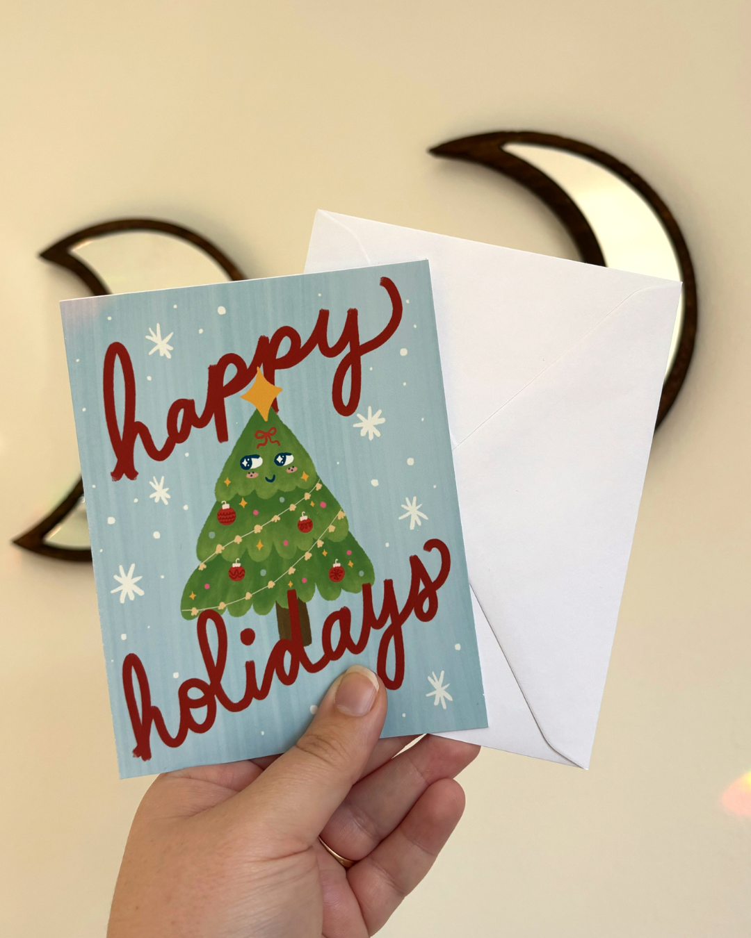Cheeky Christmas Tree Happy Holidays Greeting Card