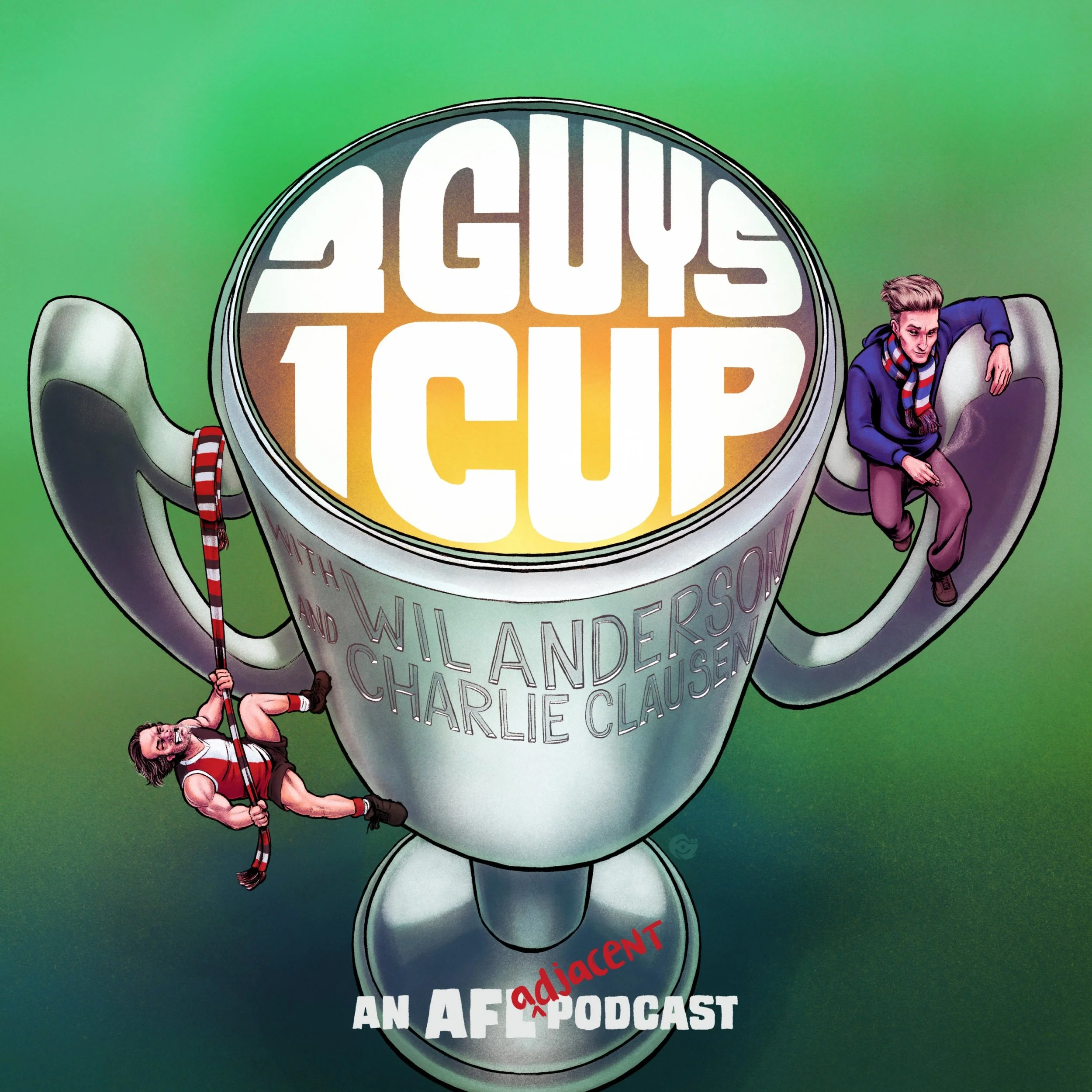 Mike Liberale, producer of 2 Guys 1 Cup, an AFL Adjacent podcast with Wil Anderson and Charlie Clausen. Podcast Mike from Hamish and Andy. Remote podcast studio and recordings.