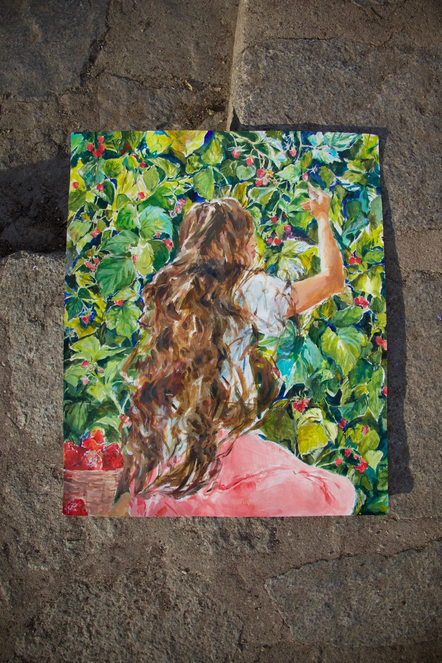 "Foraging" - Original Acrylic Painting | 14 × 17 in