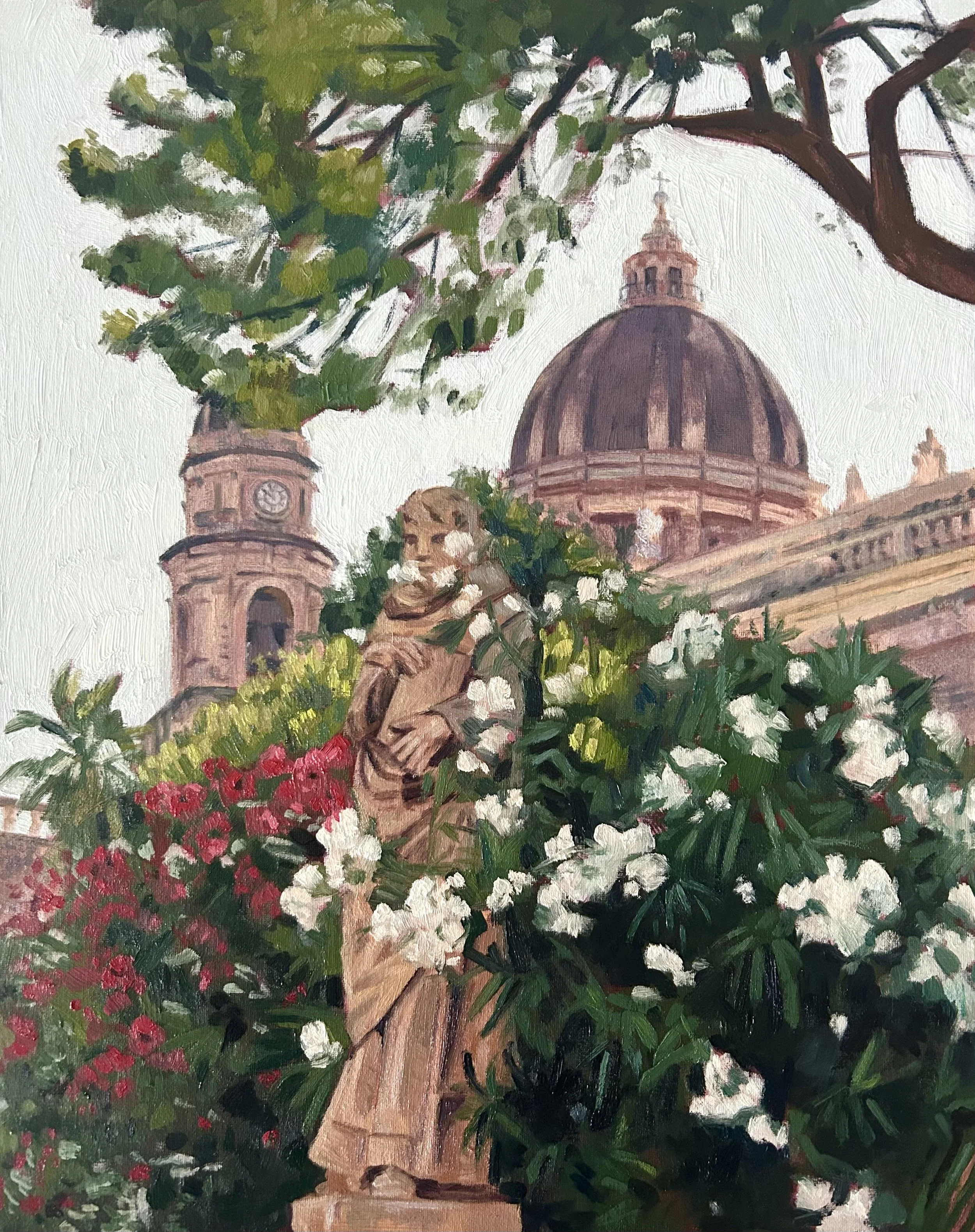 Catania Gardens, 2025, Oil on canvas board