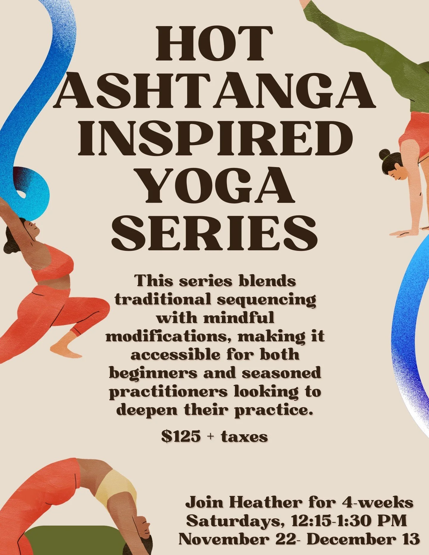 We are running a 4-week HOT Ashtanga inspired yoga series.

Adding onto the sequence every week there are always modifications, and advancements. We welcome all levels of yogis!

For more questions regarding the series email info@elevationfitnessgp.c