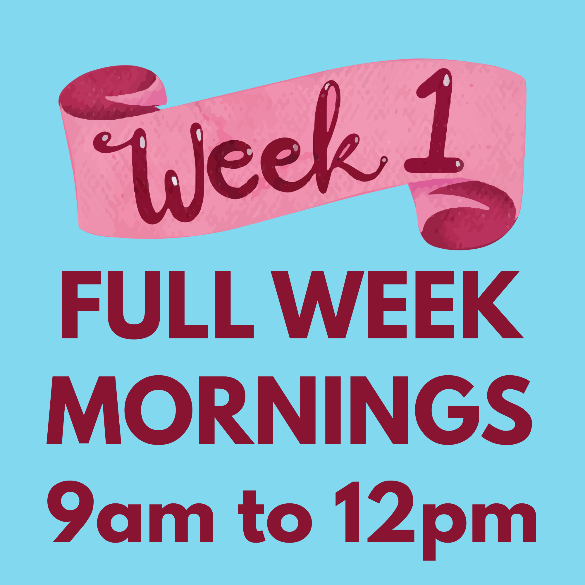 August Week 1 - Aug 4th to 7th - Mornings - 9am to 12pm (4 days only)