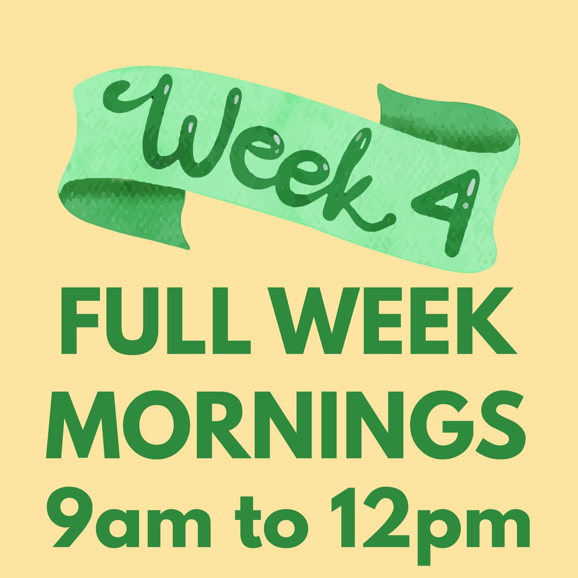 August Week 4 - Aug 24th to 27th - Mornings - 9am to 12pm