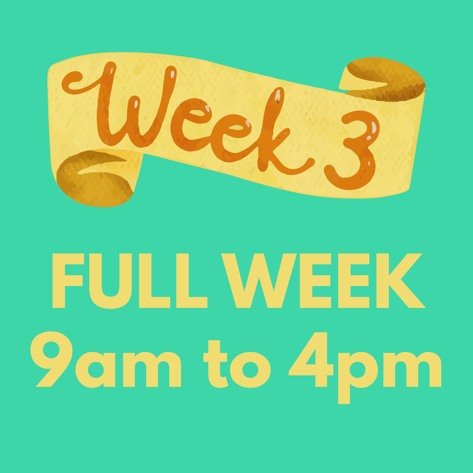 August Week 3 - Aug 17th to 21st - 9am to 4pm