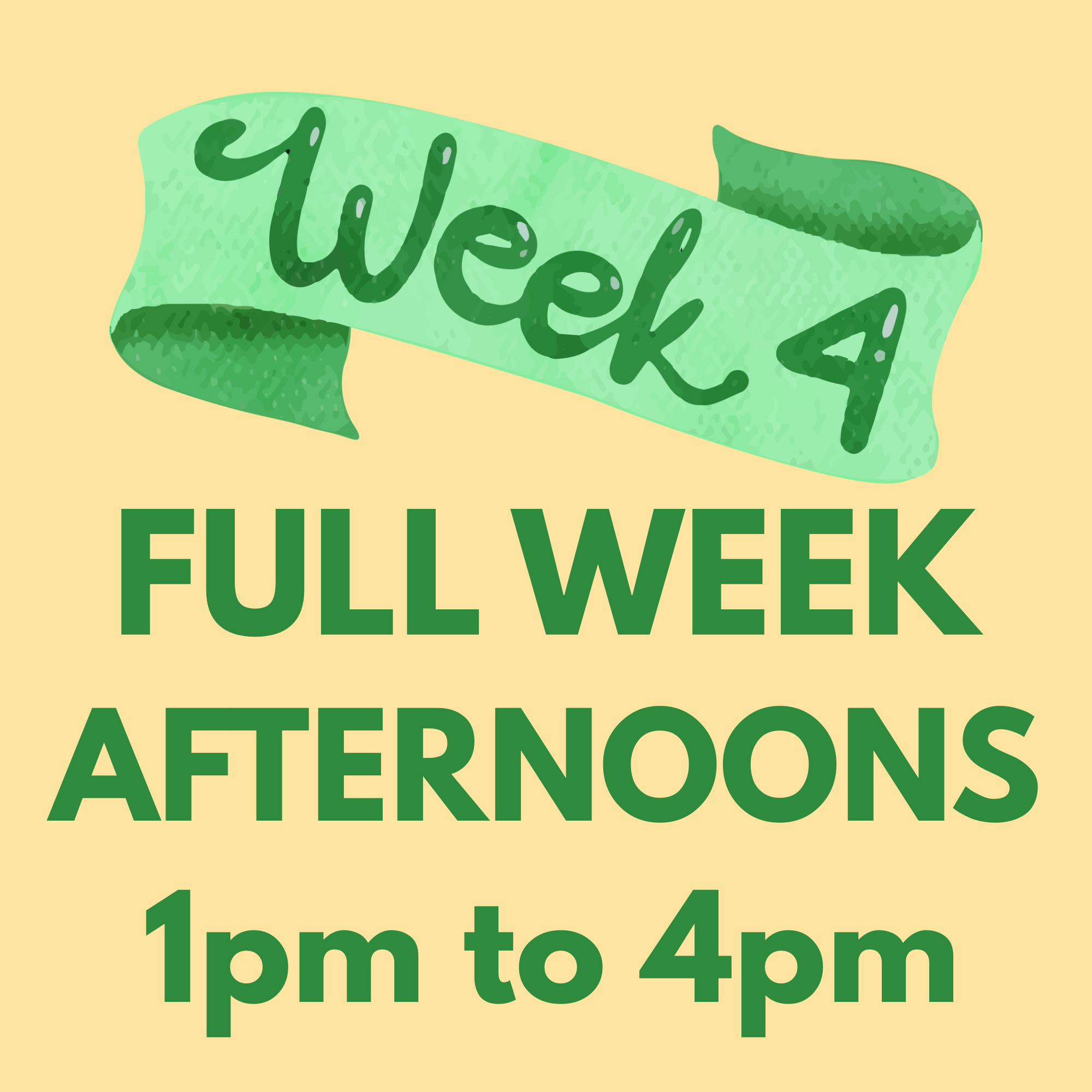August Week 4 - Aug 24th to 27th - Afternoons - 1pm to 4pm