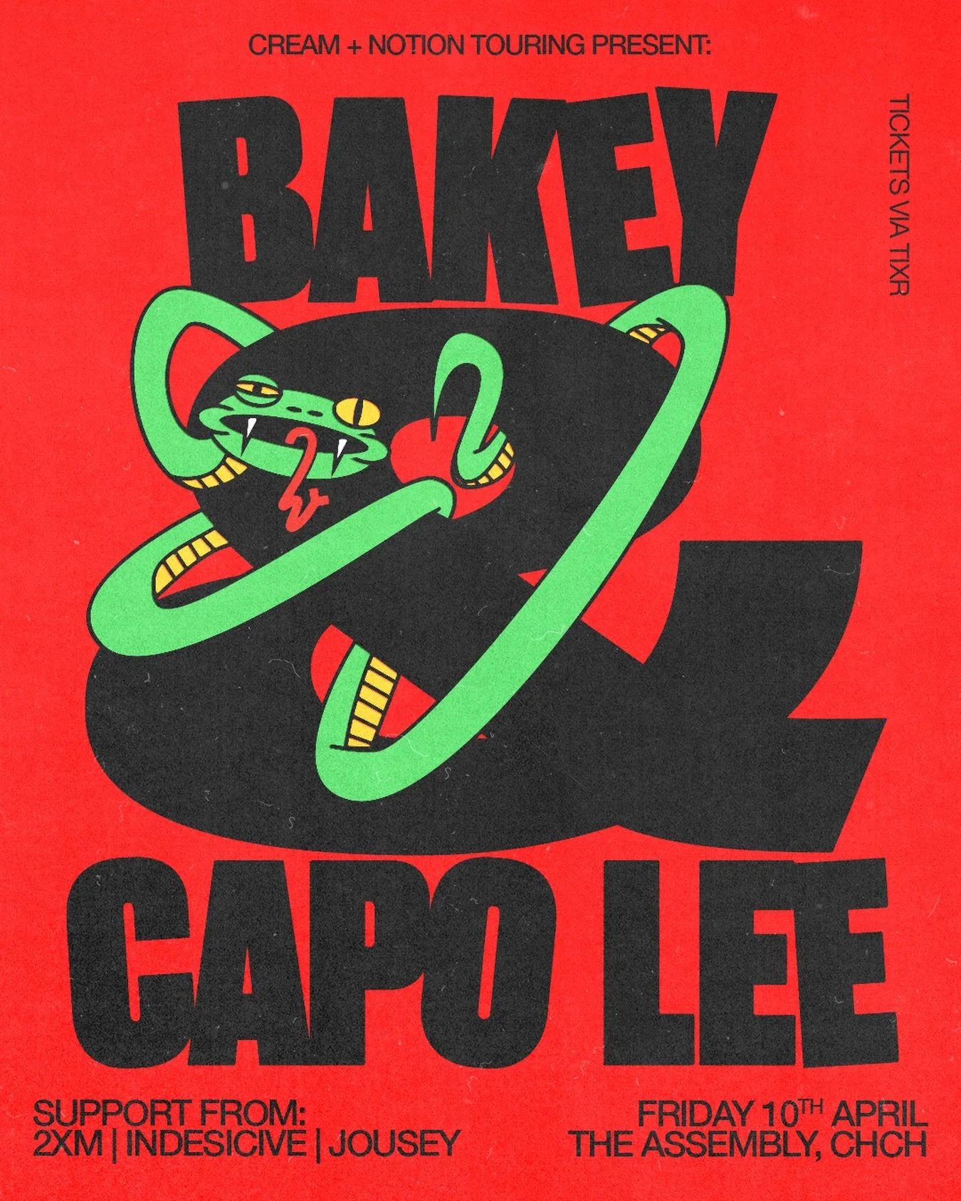JUST ANNOUNCED: @bakey_____ &amp; @capo_lee 🤝

Want to win our first group pass? Tag the crew below! 

Bakey brings his fresh take on UK Garage &amp; bass music, combining rolling garage grooves with punchy club production &amp; hip hop influences. 