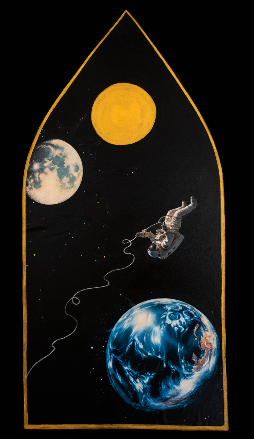 the Hanged Man

28" x 18" collage & acrylic on wood panel