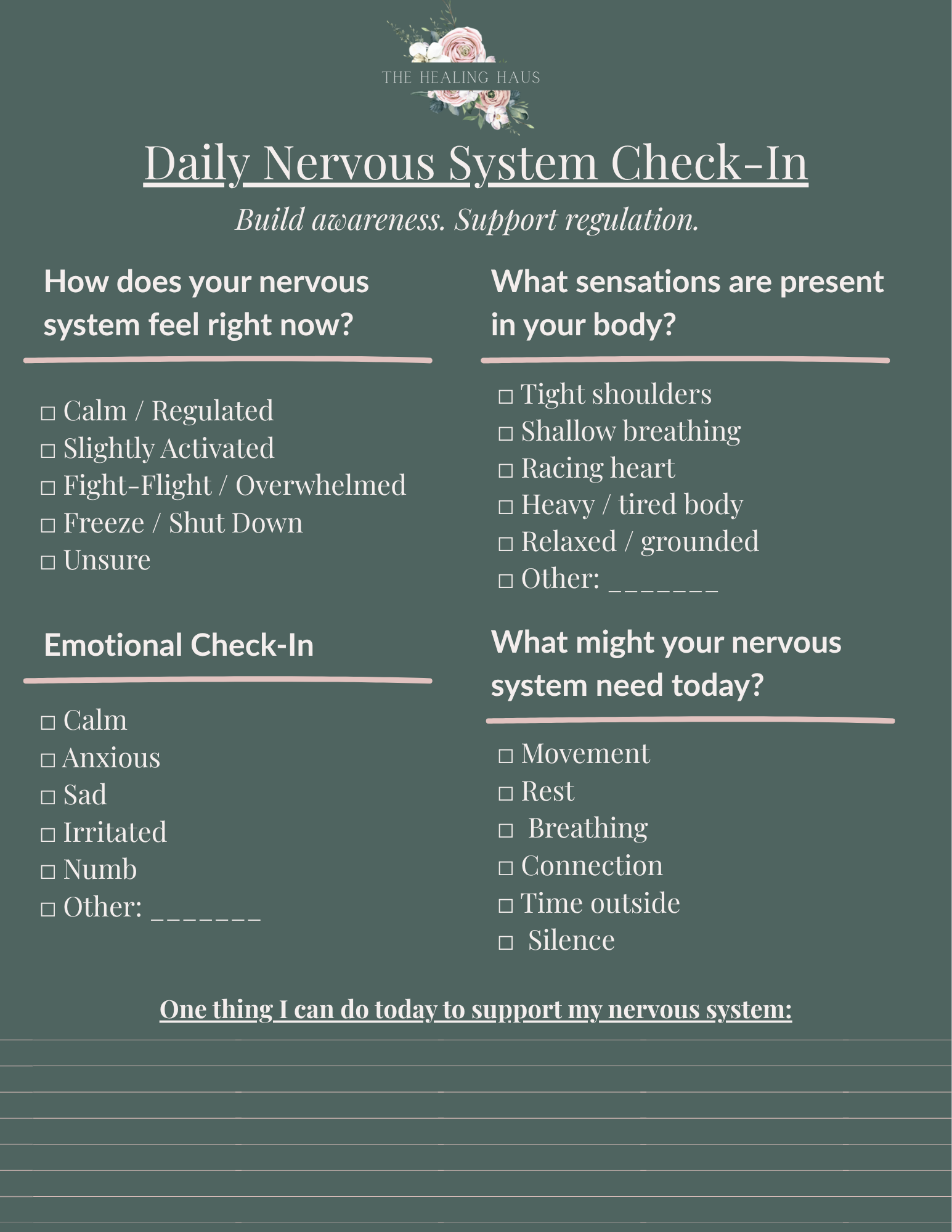 Daily Nervous System Check-In