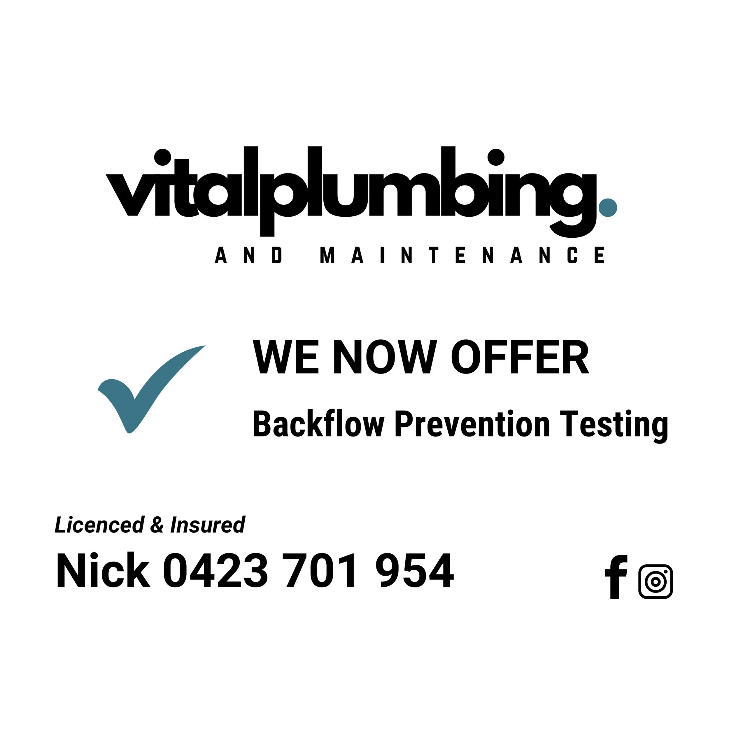 Need your backflow device tested? We now offer professional backflow prevention testing and reporting.

Keeping your water safe, compliant, and protected.
Contact Nick today to book your annual backflow testing.