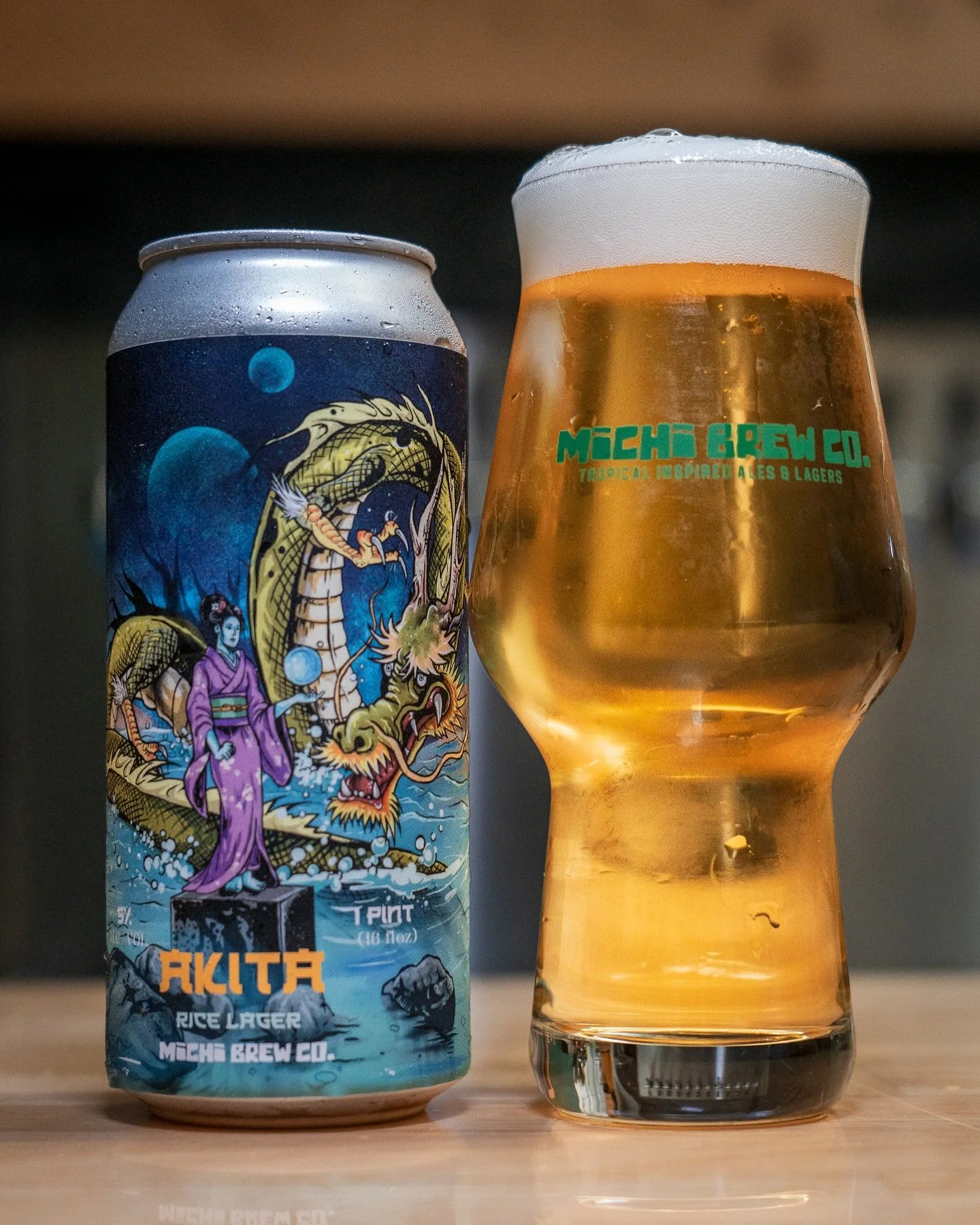 卂Ҝ丨ㄒ卂 &mdash; First Can Release
Available October 26th at Pints &amp; Pumpkins
The Legend of: Lake Tazawa, Akita, Japan
Style: Dry-Hopped Japanese Rice Lager &mdash; 5% &mdash; &ldquo;Ah-kee-tah&rdquo;

Our first-ever Michi 4-pack can release, debuti