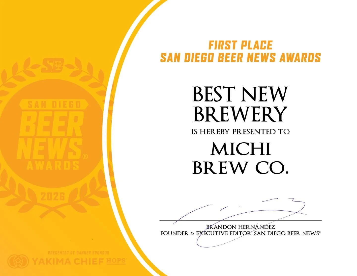 We&rsquo;re honored 🙏🏻

Thank you to our entire ohana for voting for us. This award means a lot to our team, and we couldn&rsquo;t have done it without your support.

Cheers to many more to come. 🍻

#MichiBrewCo #SDCraftBeer #NorthCountyBeer #Craf
