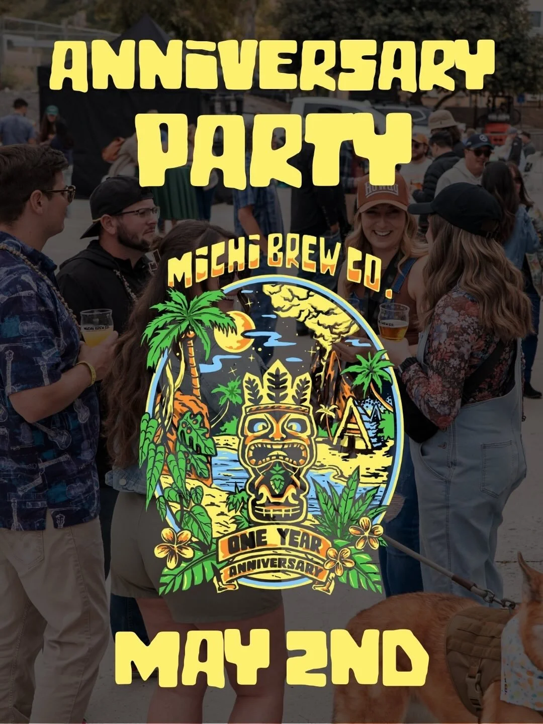 ᗰIᑕᕼI 1 Yᗴᗩᖇ &bull; ᗩᑎᑎIᐯᗴᖇᔕᗩᖇY

We&rsquo;re not celebrating alone.

Crafted with @craftcoast @pizzaportbrewingco @tarantulahillbrewingco 

匚尺乇丂匚乇几ㄒ &bull; 爪ㄚㄒ卄ㄖ丂卂ㄩ尺 &bull; 匚ㄥ乇卂尺

On draft &amp; in 4-packs starting May 2

Live music by @doylestownban