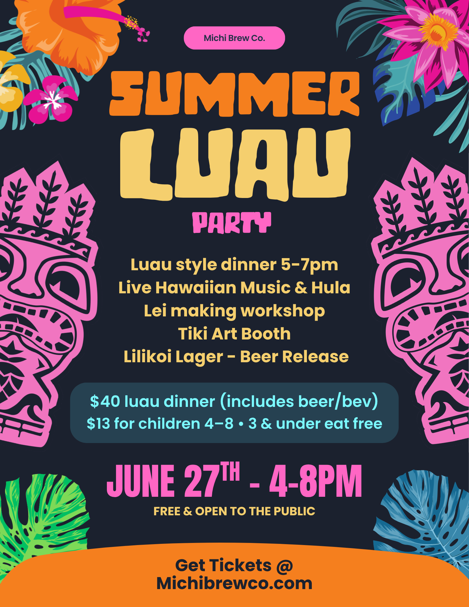 Summer Luau Plated Dinner Tickets