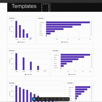 Animated GIF of bar charts that grow and scale out of proportion