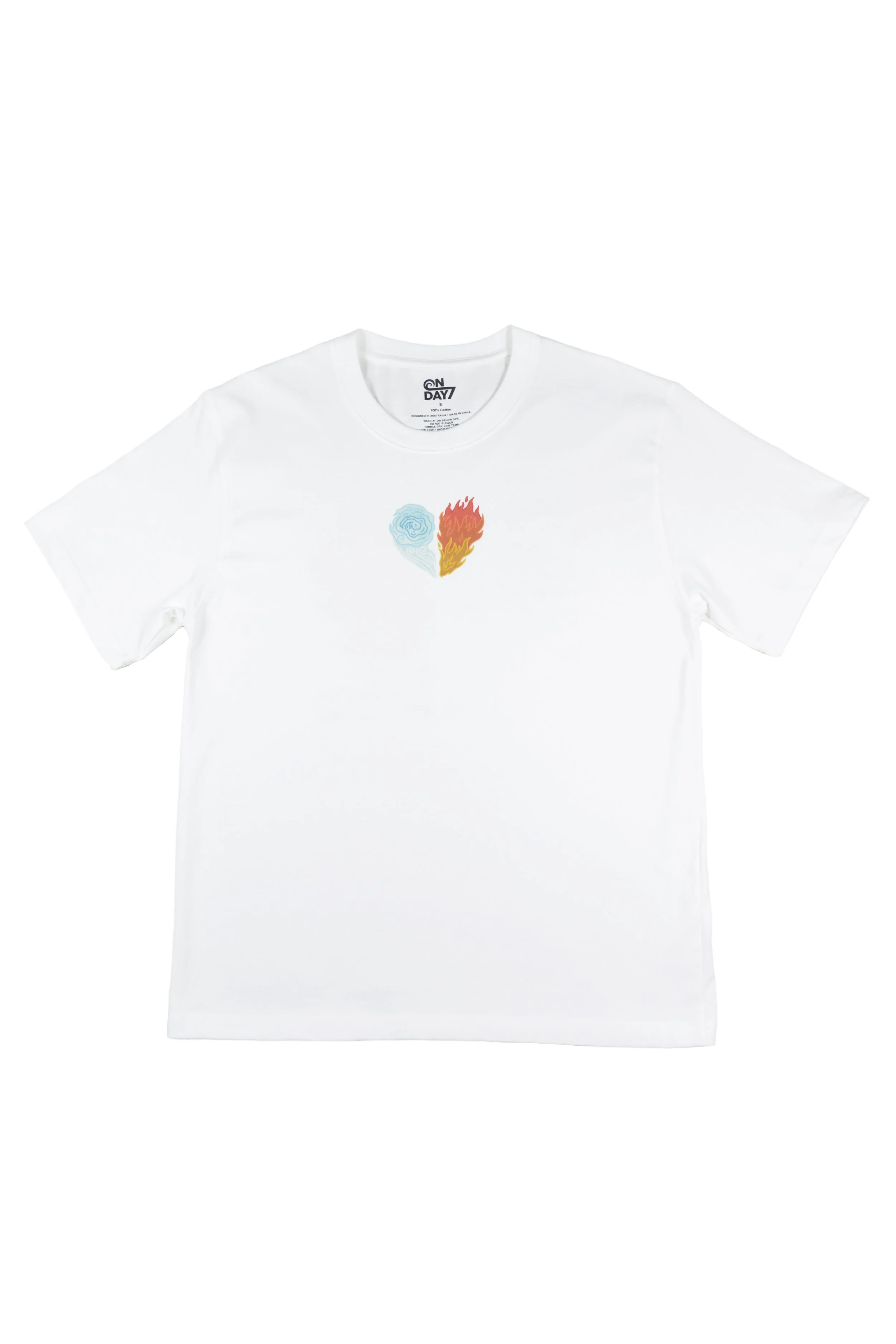 FIRE & WIND DROP SHOULDER TEE - WHITE