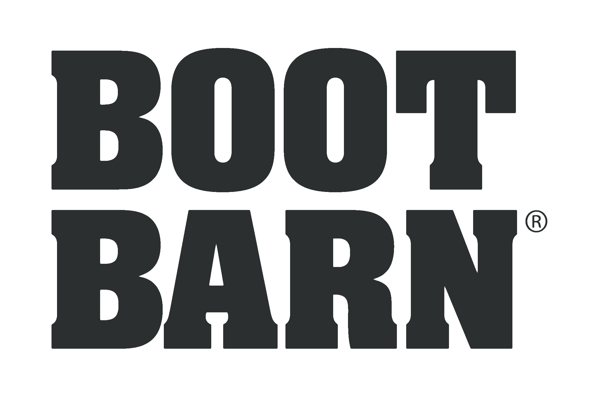 Logo of Boot Barn featuring the company name in grey letters.