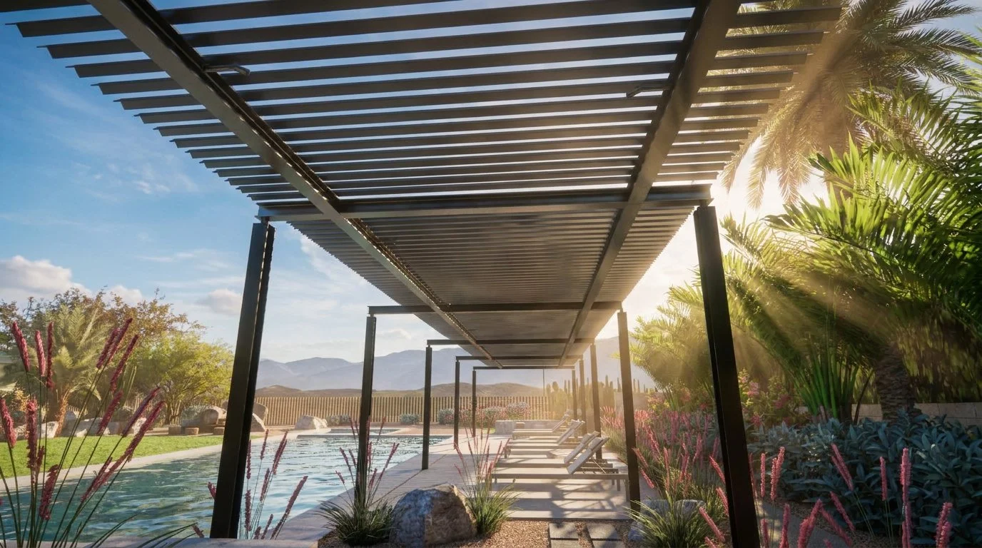 ARROYO - Landscape Project. Garden for a mid-century-modern house in the Palm Springs desert