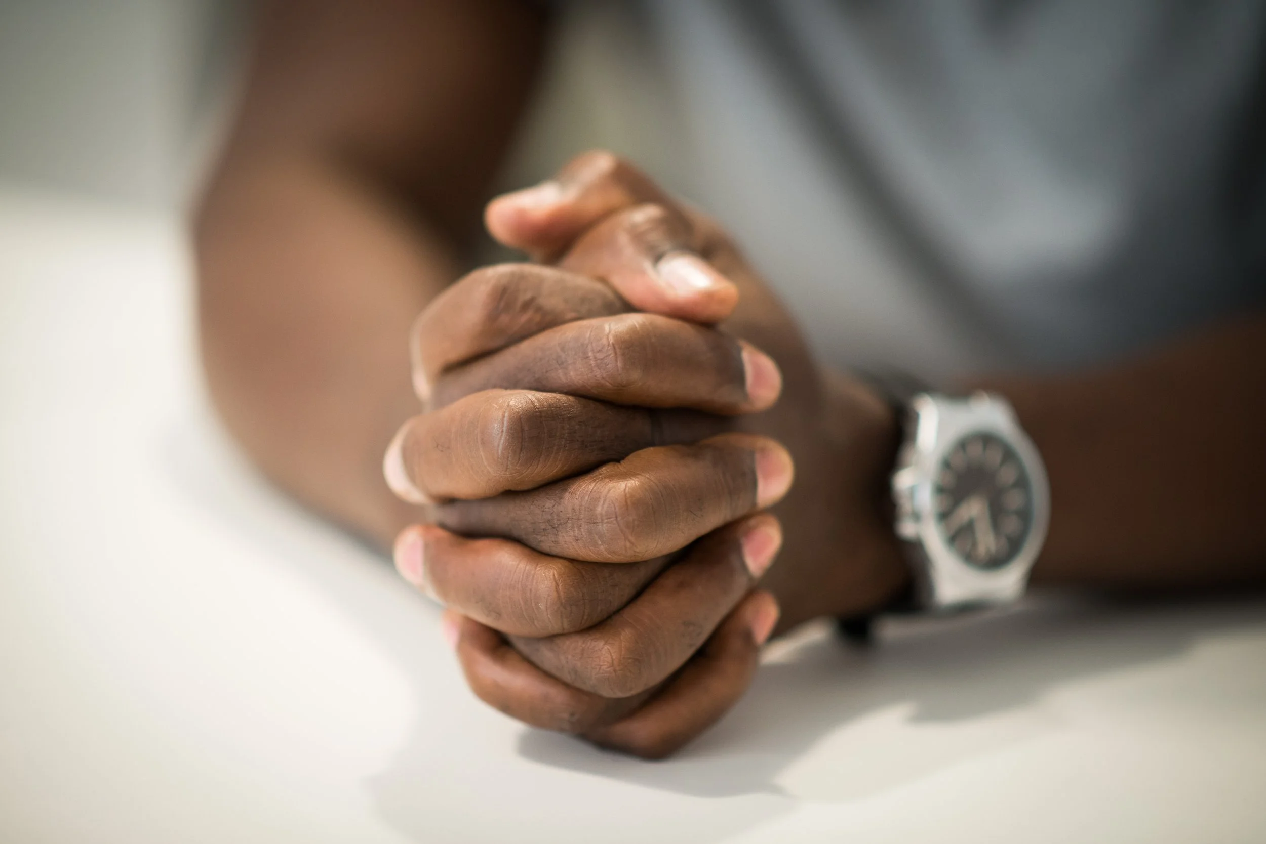 ASK client interlaced fingers
