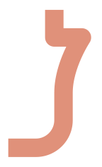 A stylized, abstract shape resembling a curled or bent object with a pink-cream color and a black background.