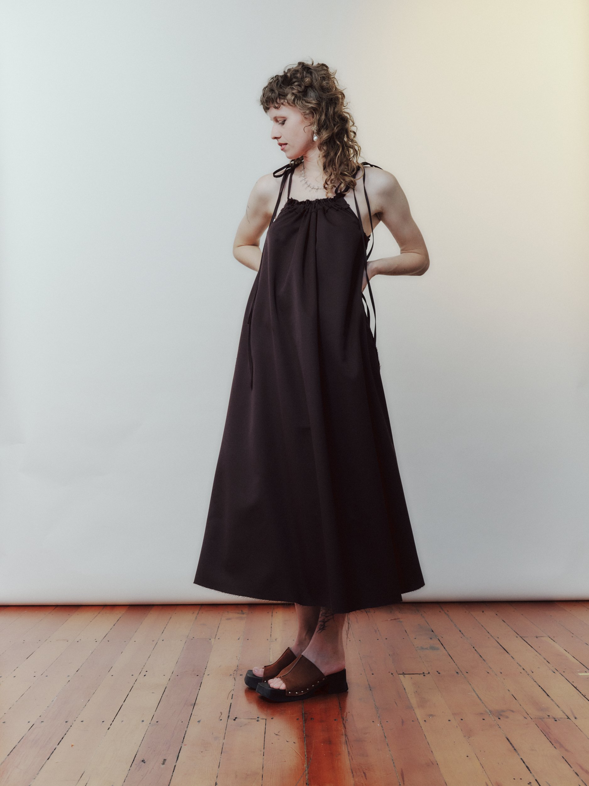 Nippers Dress in Wool Gabardine