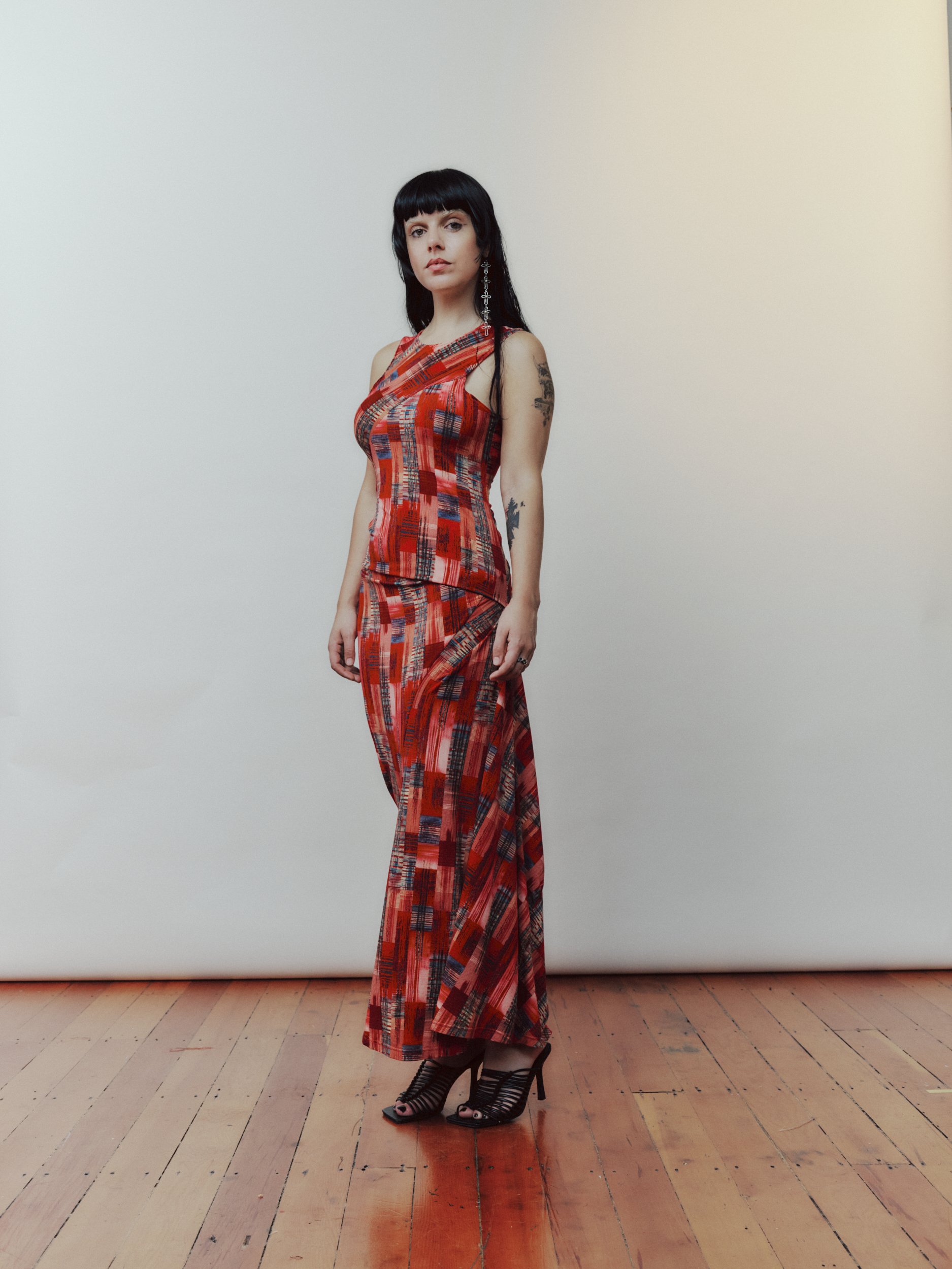 Daf Nimkovsky Woman in Red Wabi Dress Front