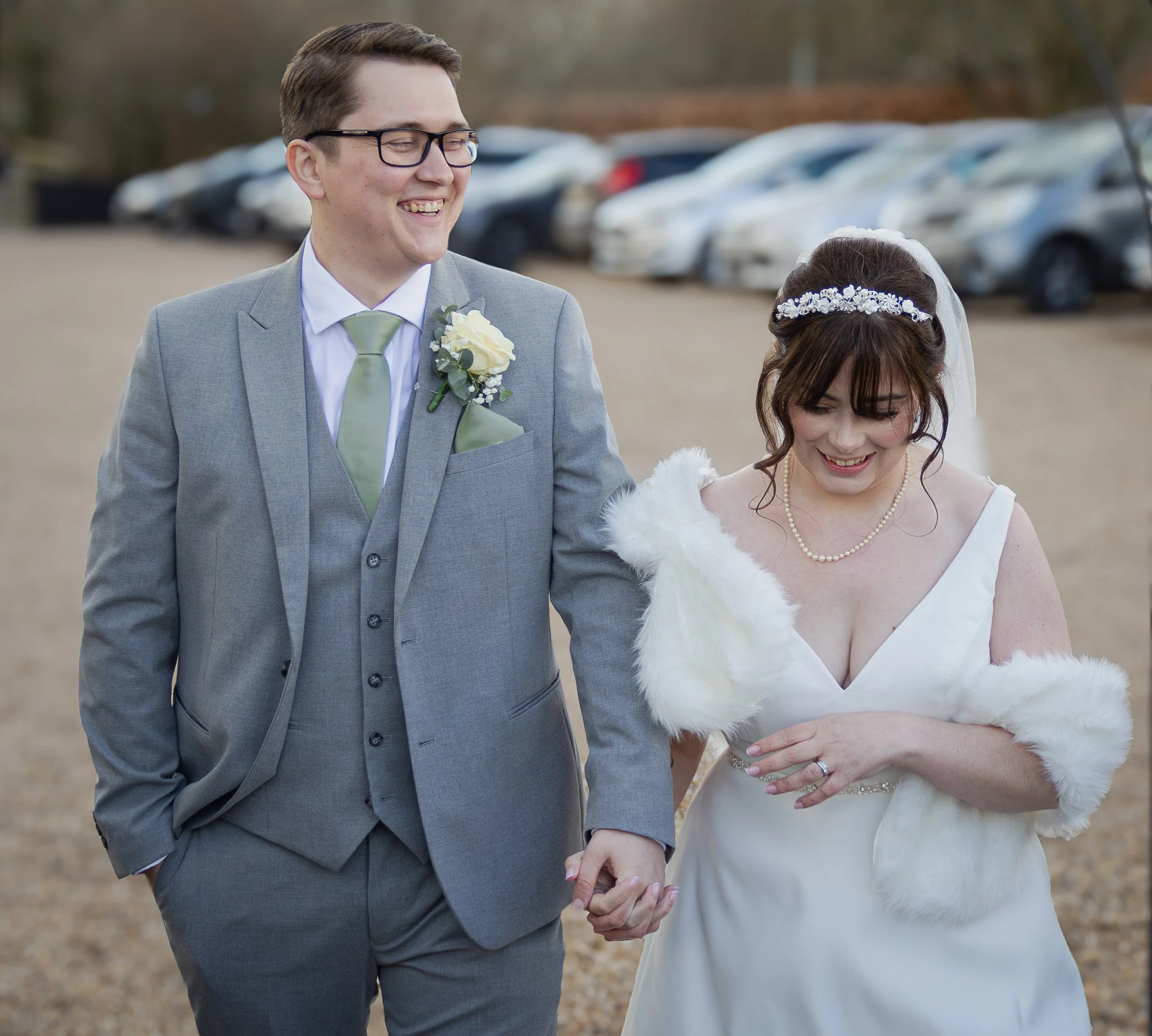 a man and woman at their wedding