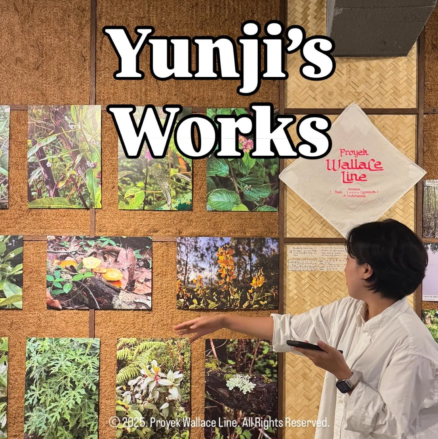 Proyek Wallace Line - Jeju Story 05

🪨 Yunji&rsquo;s Works 🪨

예술교육실천가 공윤지는 월리스 라인을 넘나들며 조응하는 중간지대로서 예술의 역할을 탐구한다. 서로 다른 대륙에 속한 발리와 롬복의 흙의 다양한 색을 탐구하며 만든 와르나 따나(Warna Tanah) 크레용과 흙 수집 과정에서 만난 두 섬의 식물 24종은 두 섬의 생명다양성을 직관적으로 보여준다. 와르나 따나-발리, 롬복 크레용으로 