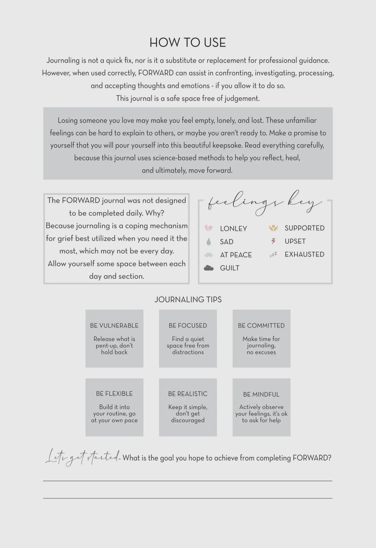 FORWARD - A Grief & Loss Journal