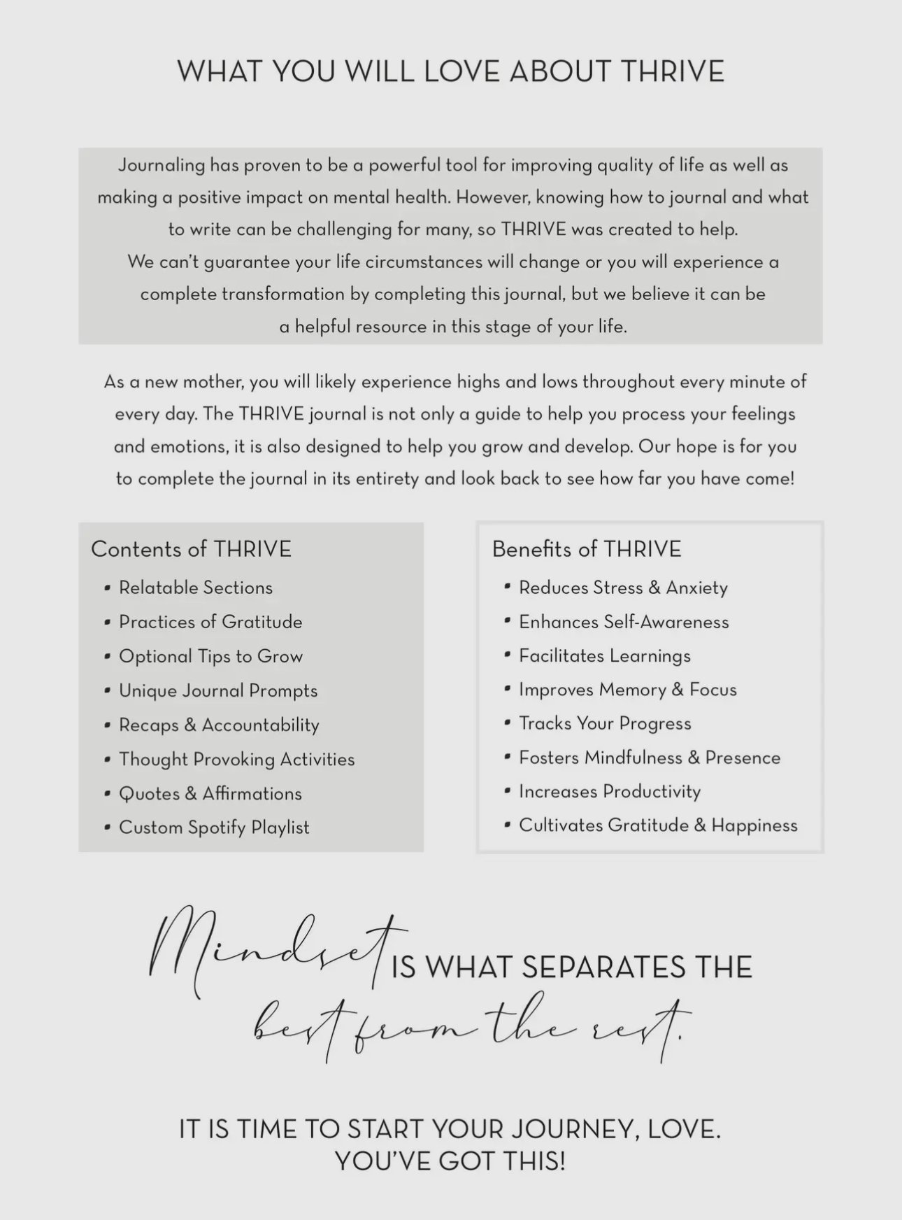THRIVE - A Postpartum Journal