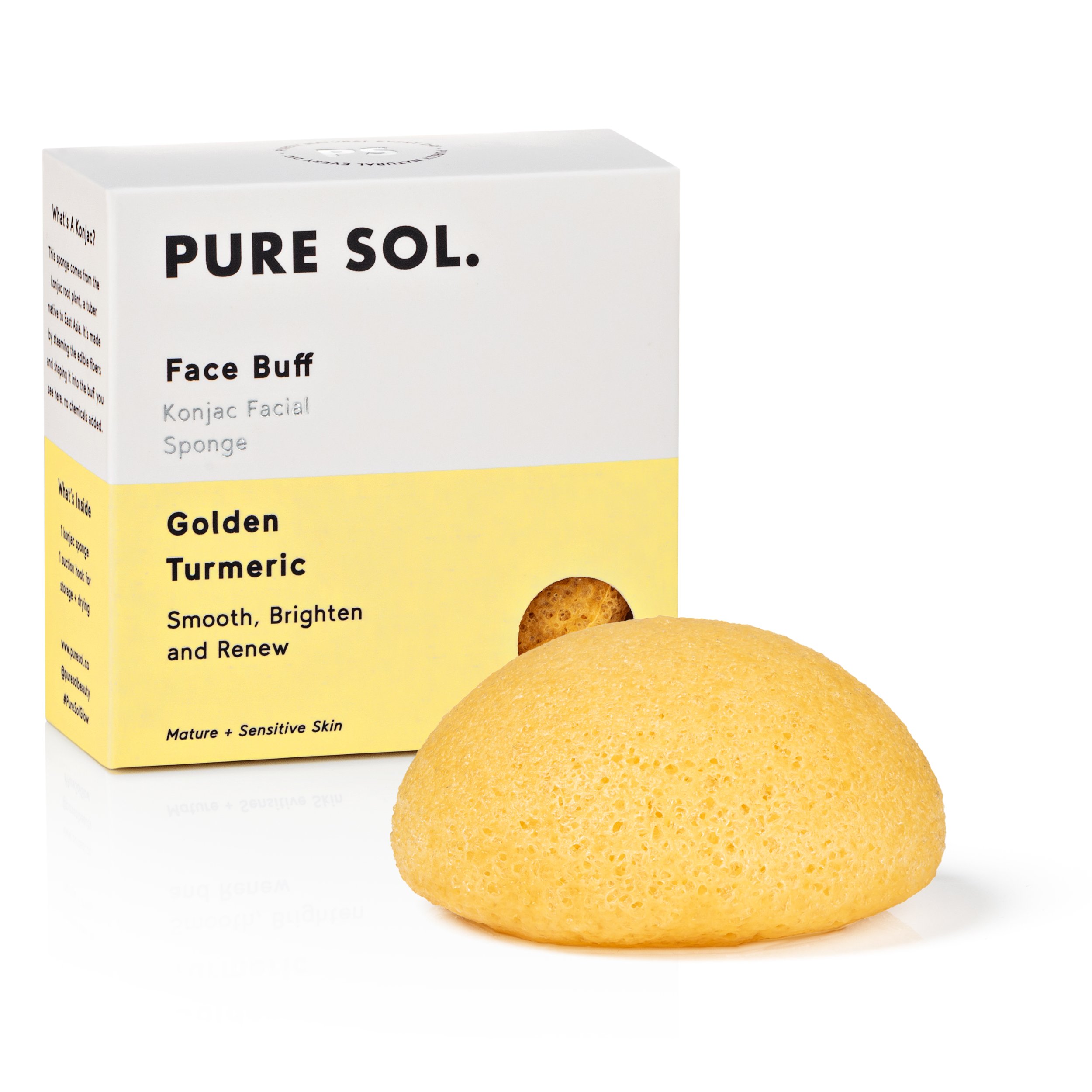 Pure Sol Face Buff Turmeric Facial Konjac Sponge