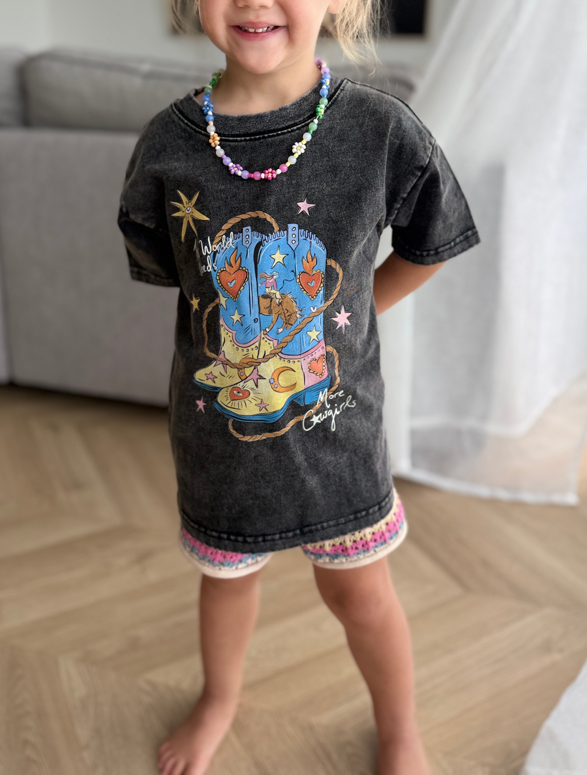 the world needs more cowgirls kids oversized tee