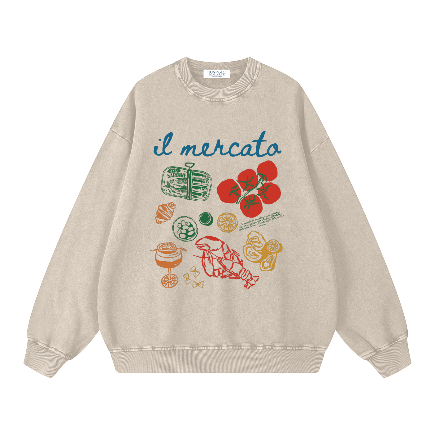 il mercato acid wash sweatshirt