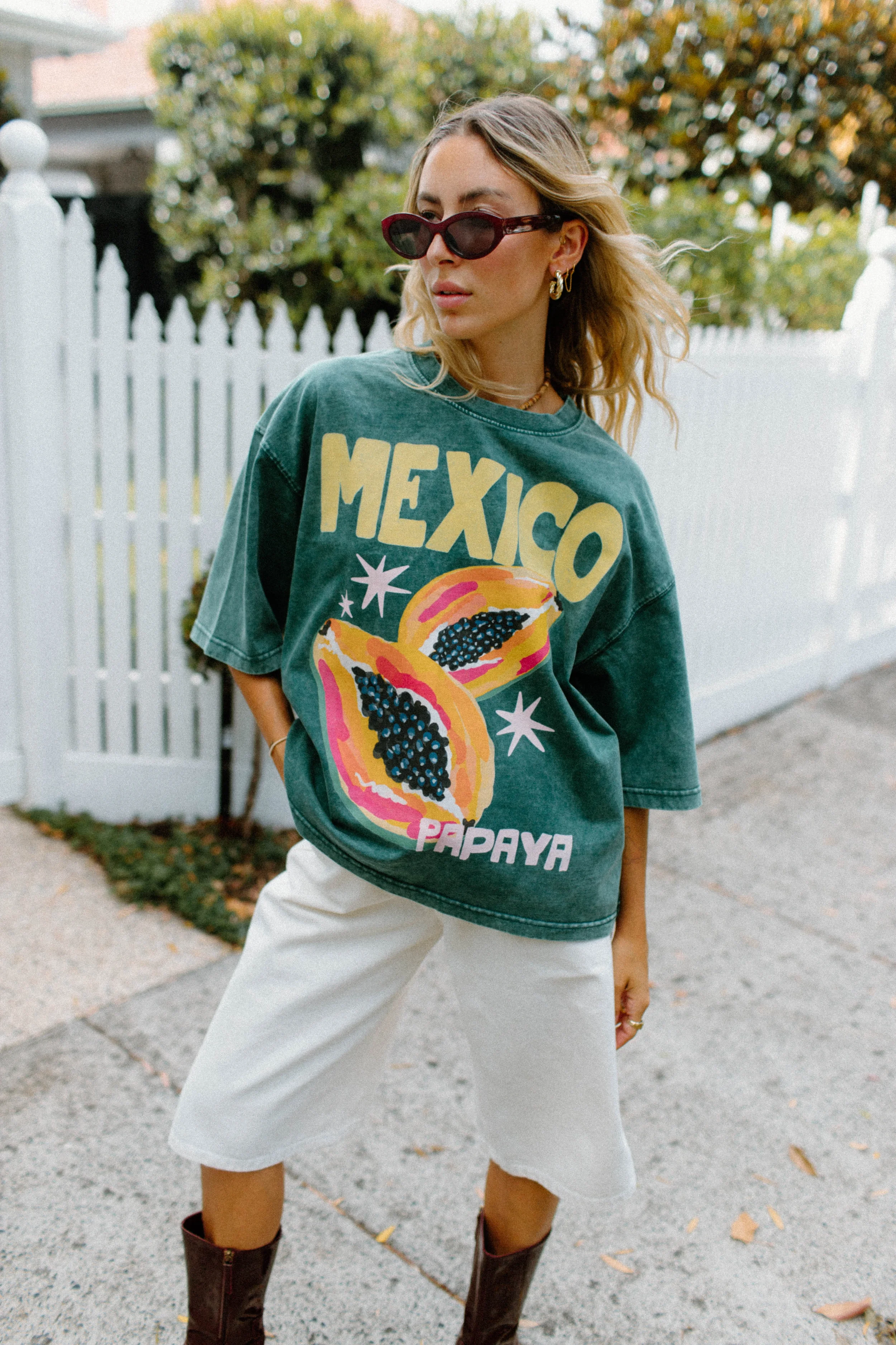 mexico papaya boxy tee
