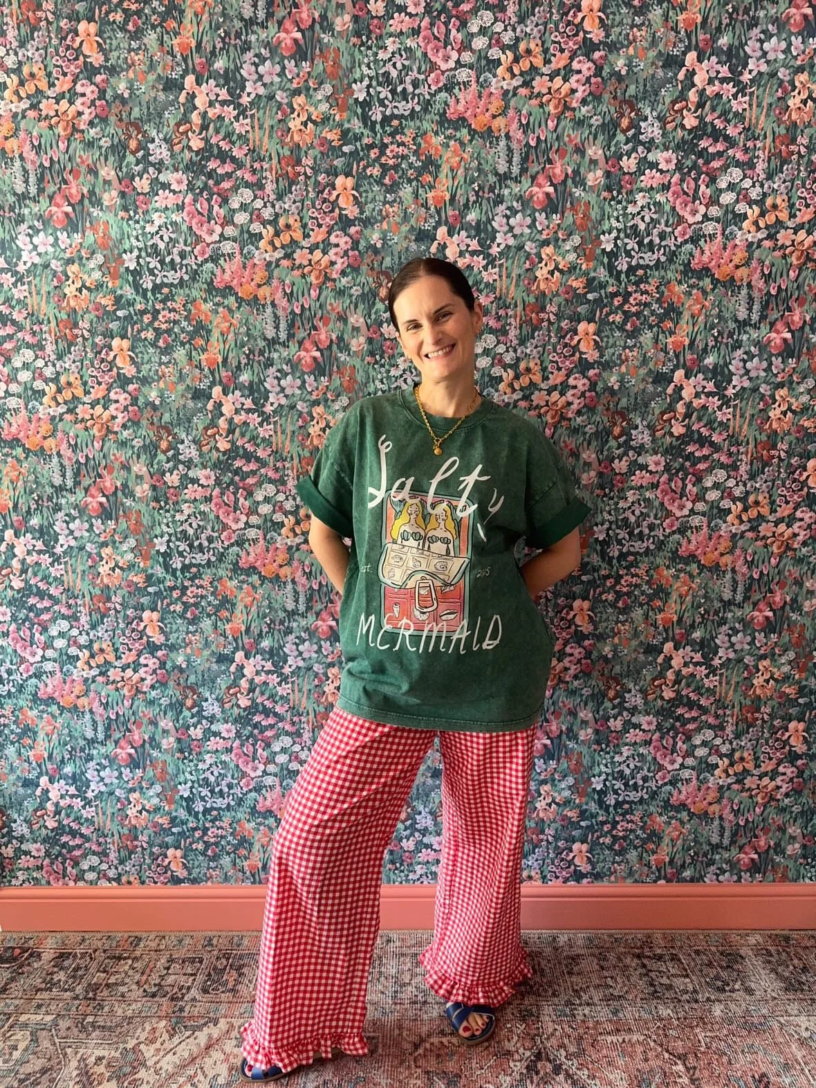 salty mermaid acid wash tee