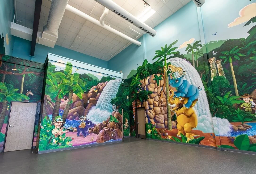 🐒Welcome to the Jungle! 🌴 Who said check-in has to be boring?

The team transformed this space into a lush jungle adventure, complete sloths to larger-than-life trees. 🦥

🎨 Every inch of this design was hand-illustrated and crafted to calm young 