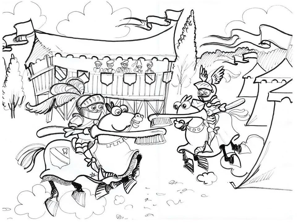 ⚔️ The bravest knights in the land and defenders of dental health 🦷

Even a trip to the dentist can be legendary. From the concept sketch to the vibrant colors of the finished mural, our team can bring imagination to life! We create playful, themed 