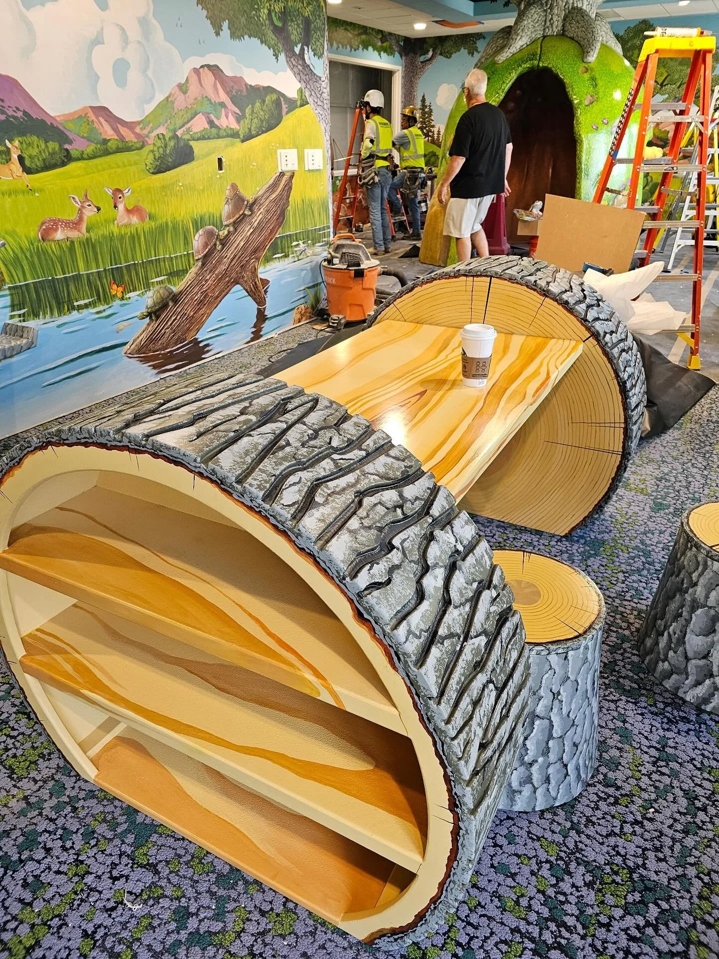 Installation continues! From log tables to tree trunk chairs, every detail is crafted to spark wonder instead of worry. The full reveal is getting closer. Stay tuned.
#characterfarms
