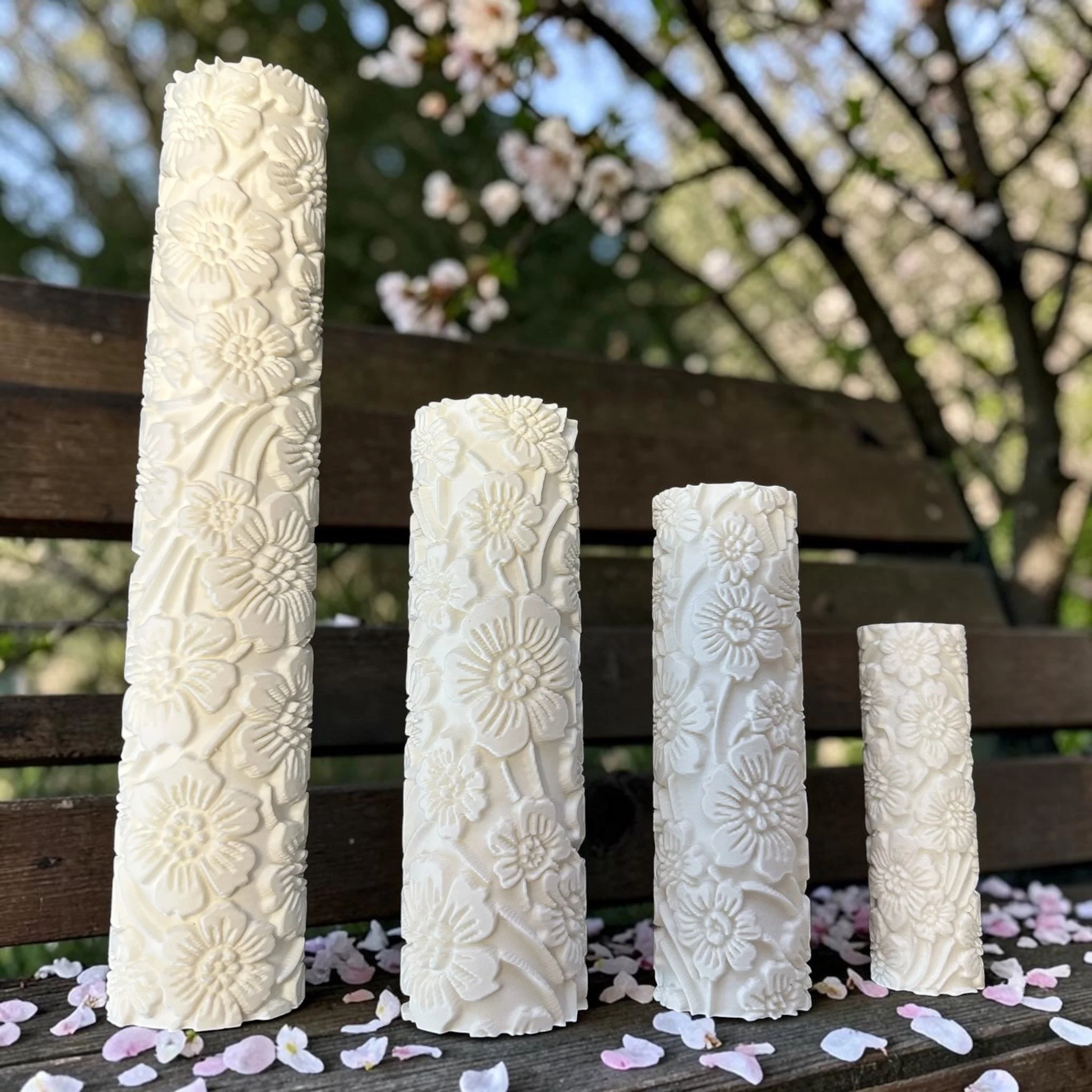 Ornamental Cherry Blossom Textured Roller