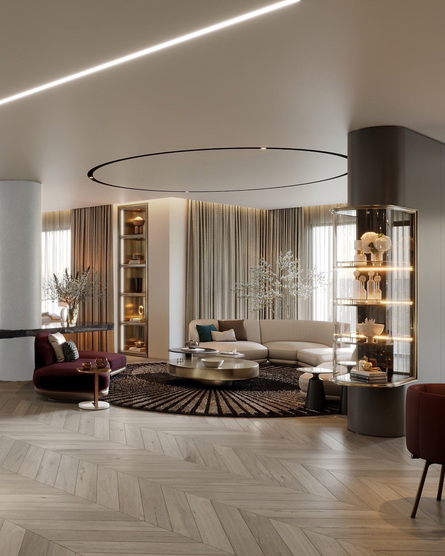 Curves, contrast, and quiet luxury .
By @busarchitects 

#interiordesign #interiors #interiordetails #design #designer #luxurylifestyle #busarchitects
