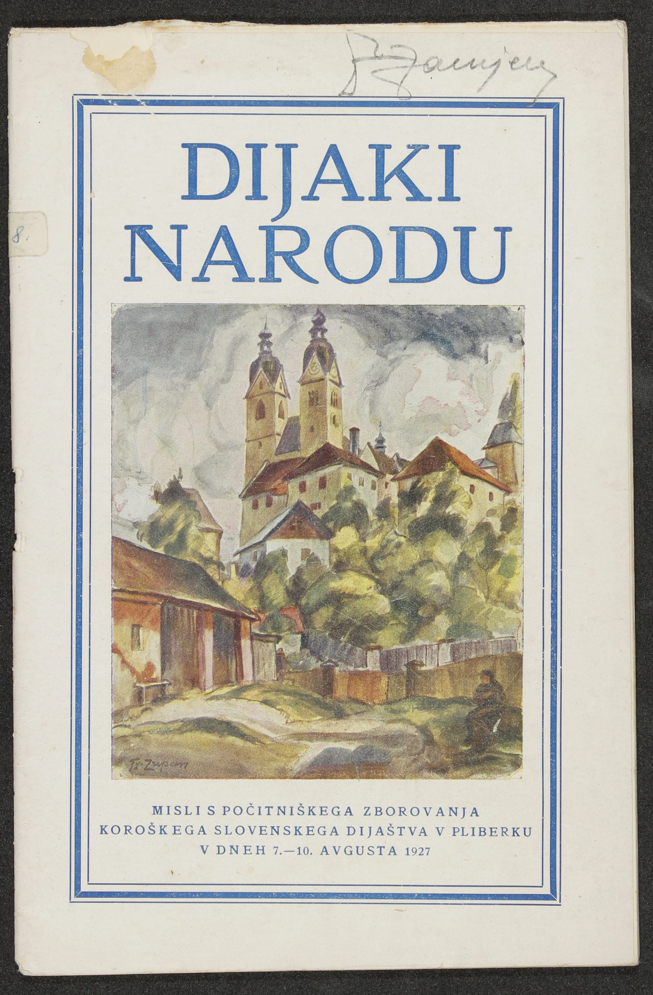   Dijaki narodu – brošura iz leta 1927, ki jo je skupaj z drugimi dunajskimi klubskimi kolegi souredil Joško Tischler&nbsp; |&nbsp; Dijaki narodu (Studenten dem eigenen Volk) – Broschüre aus dem Jahre 1927, mit anderen Wiener Studentenkollegen von Jo