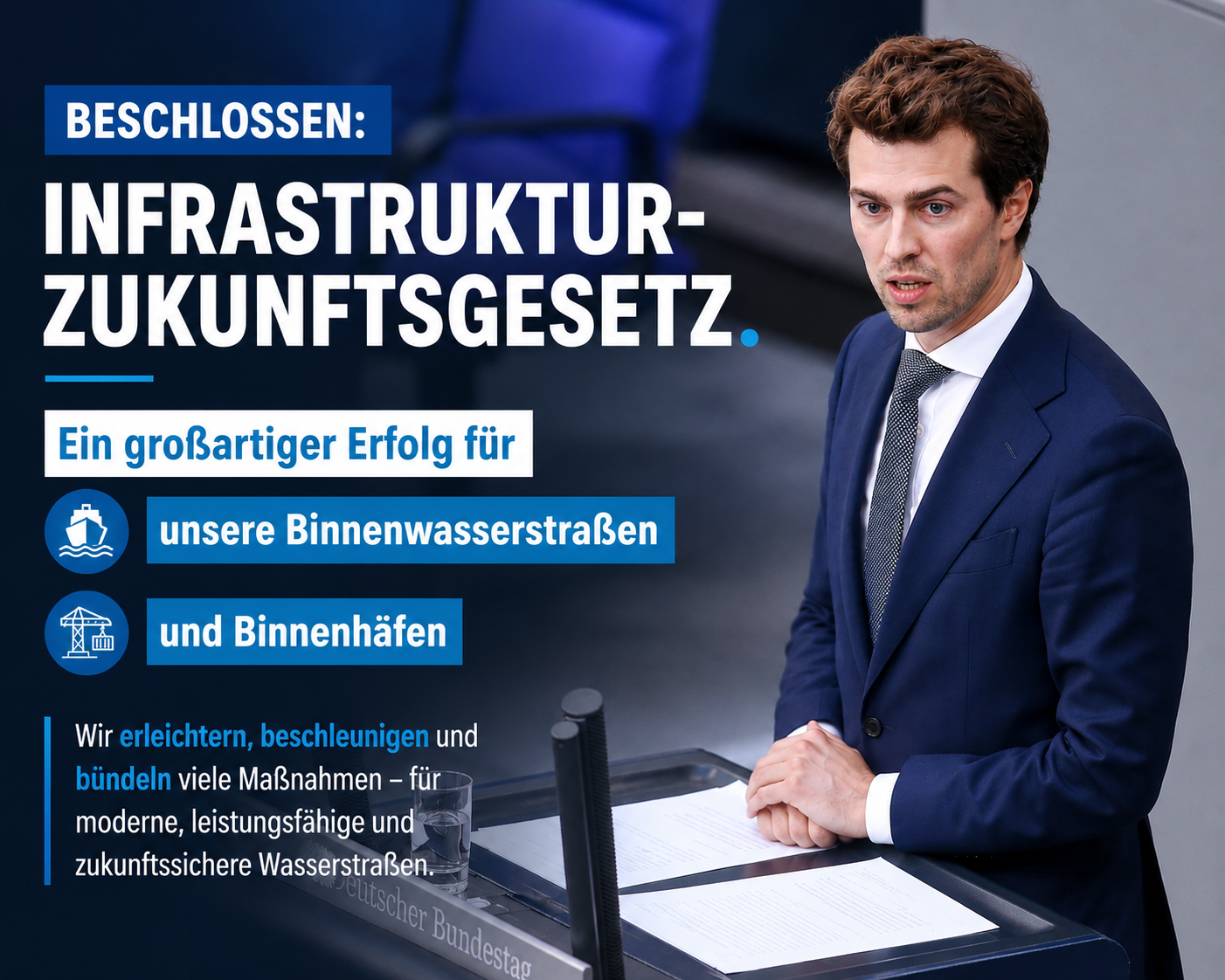 Carl-Philipp Sassenrath: „Schnelleres Bauen der Infrastruktur auch für den Hafenstandort Neuss“
