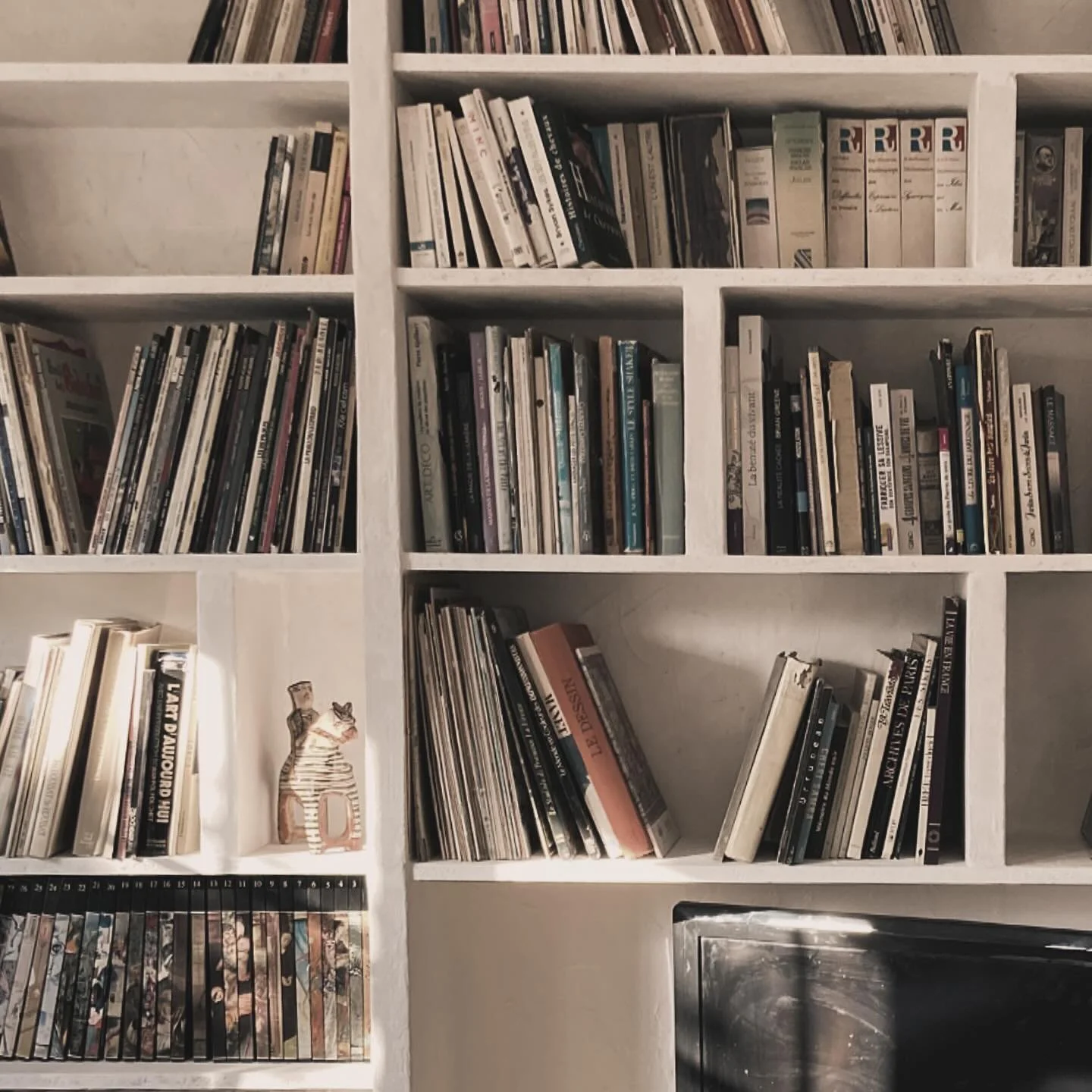 Une nouvelle biblioth&egrave;que r&eacute;alis&eacute;e en bois et syporex. Dans ce projet nous avons utilis&eacute; un m&eacute;lange fait maison de deux peintures associ&eacute;es &agrave; du bicarbonate de soude ce qui donne des nuances et une tex