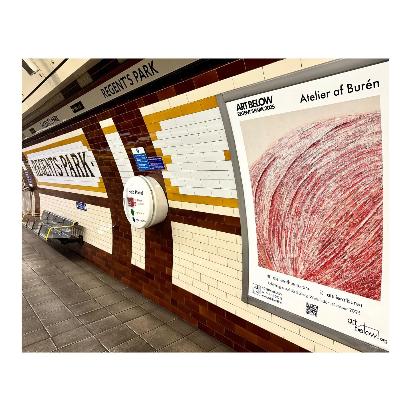 And it&rsquo;s up at #RegentsParkStation ! 
Grateful to @artbelow for featuring my work as part of their public art initiative.
I hope it brings a small moment of reflection or inspiration to someone&rsquo;s daily journey 🤍

See the piece in person 