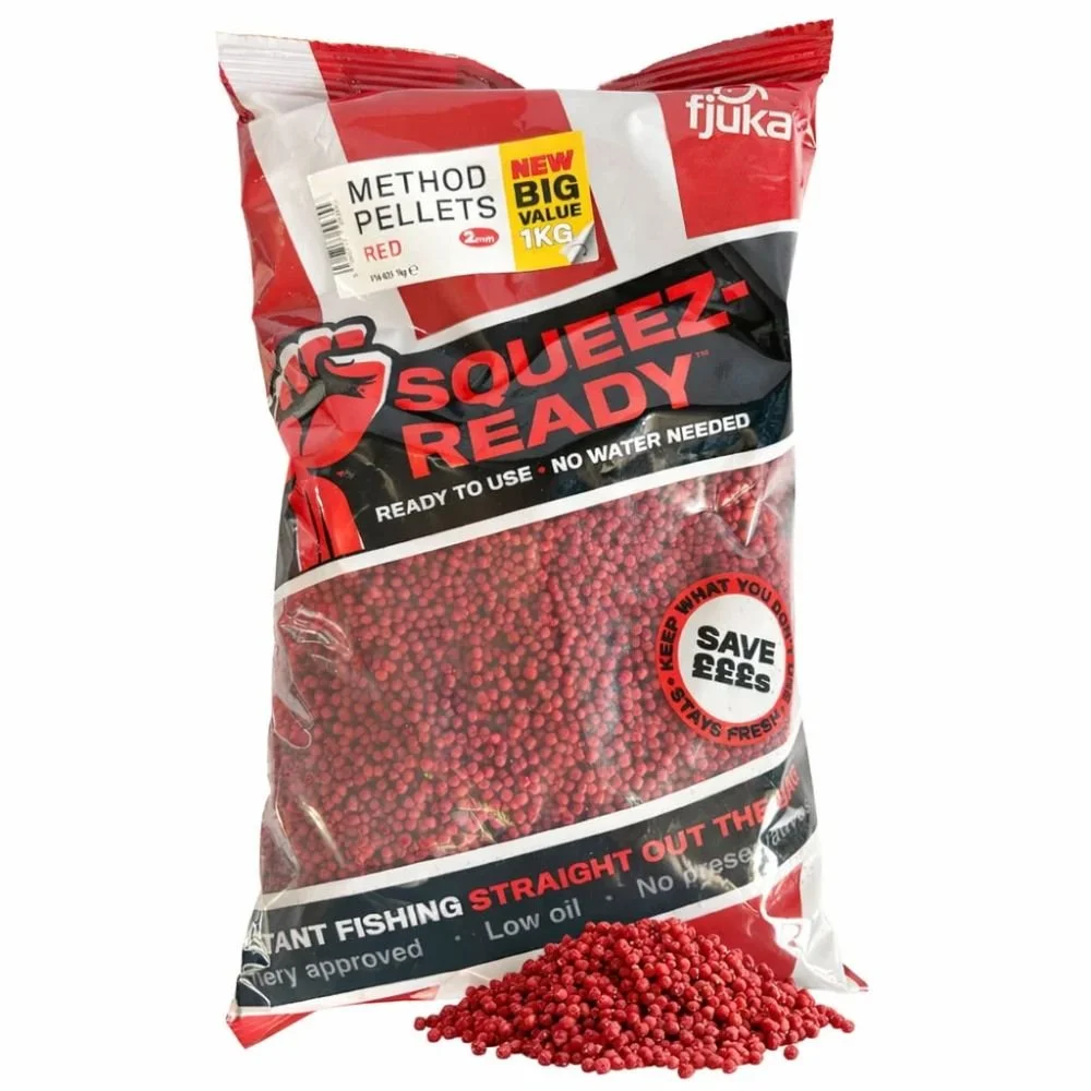 Fjuka Squeeze Ready Method Feeder Fishing Pellets 2mm - All Flavours - 1kg
