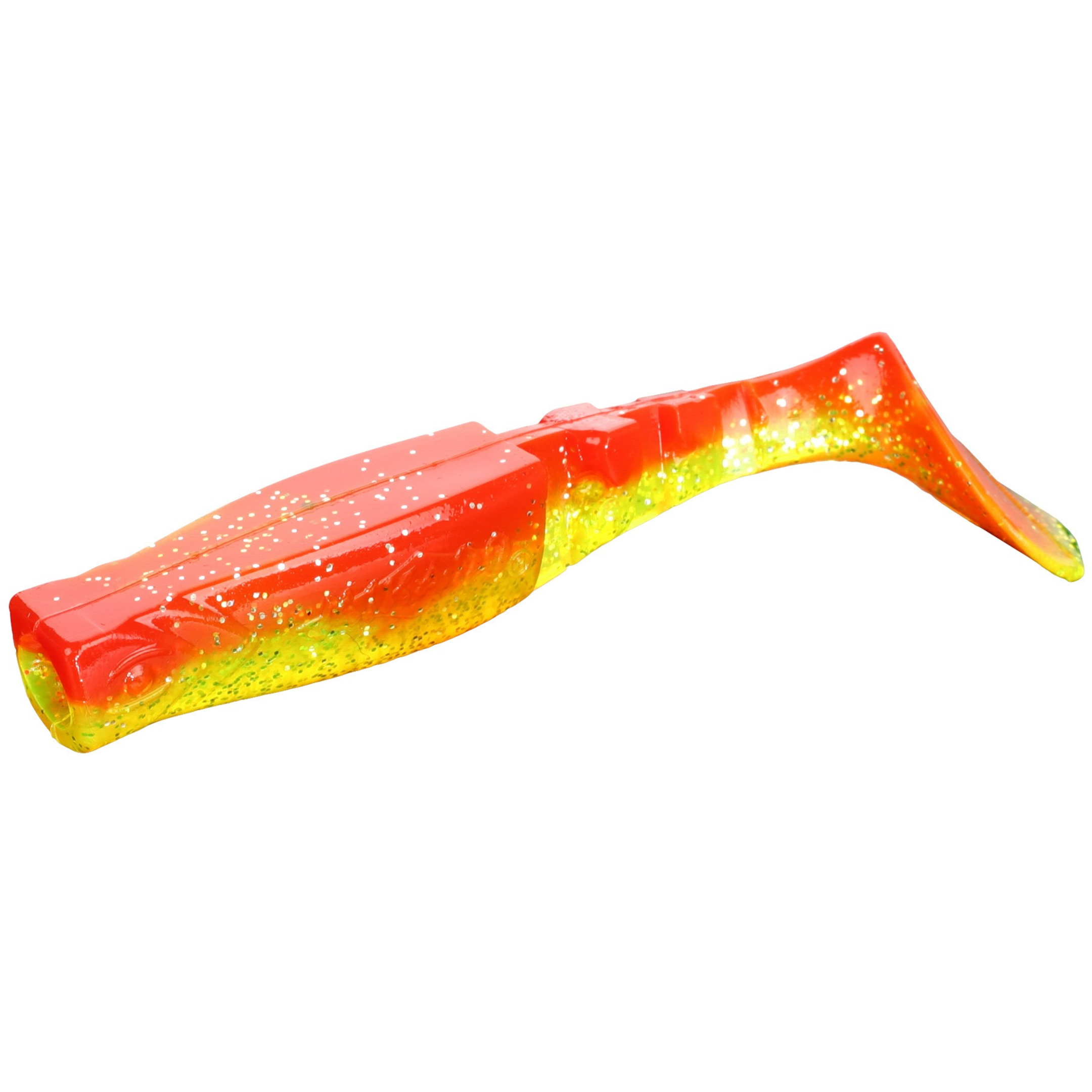Mikado Soft Spinning Lure LRF Fishing - FISHUNTER 5cm 5 pcs - Red And Yellow - PMFHL5-356