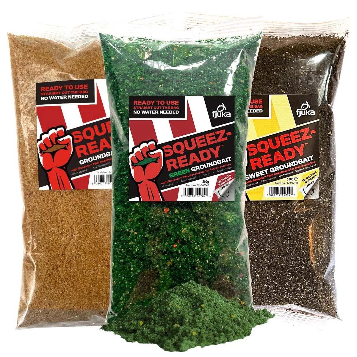 Fjuka Squeeze Ready Ground Bait Ready To Use Fishing Bait - All Flavours - 500g