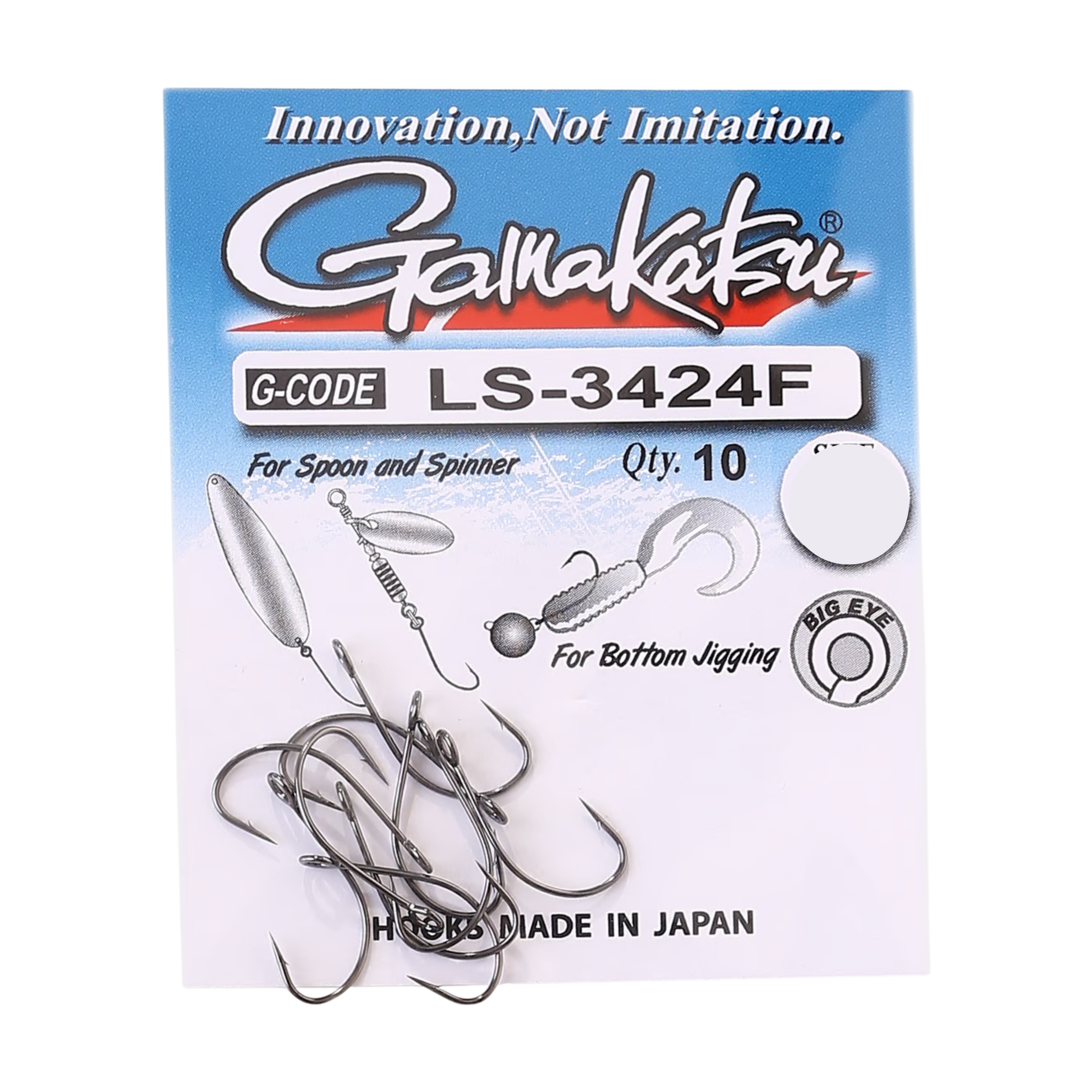 Gamakatsu LS-3423F Large Eye Barbed Hook - Lure Hook Replacement - all sizes