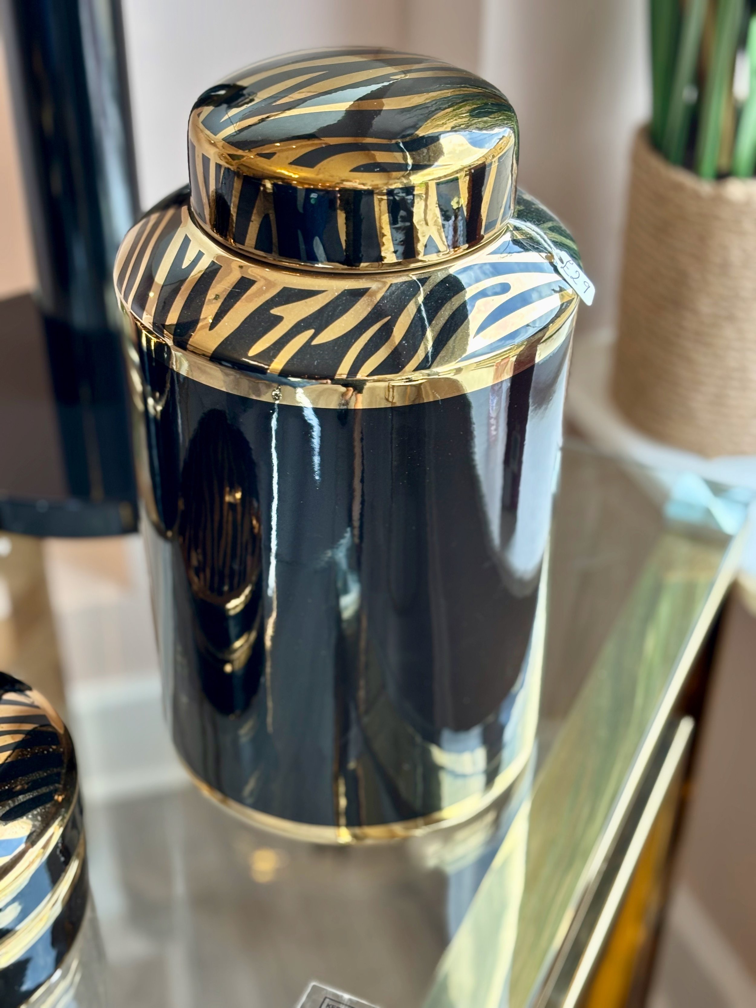 Black & Gold Large Jar