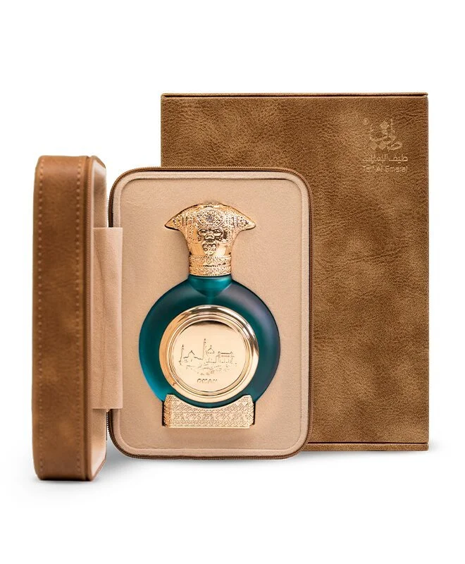 Taif Al Emarat Oman Eau De Parfum inside luxury case in front of box UK
