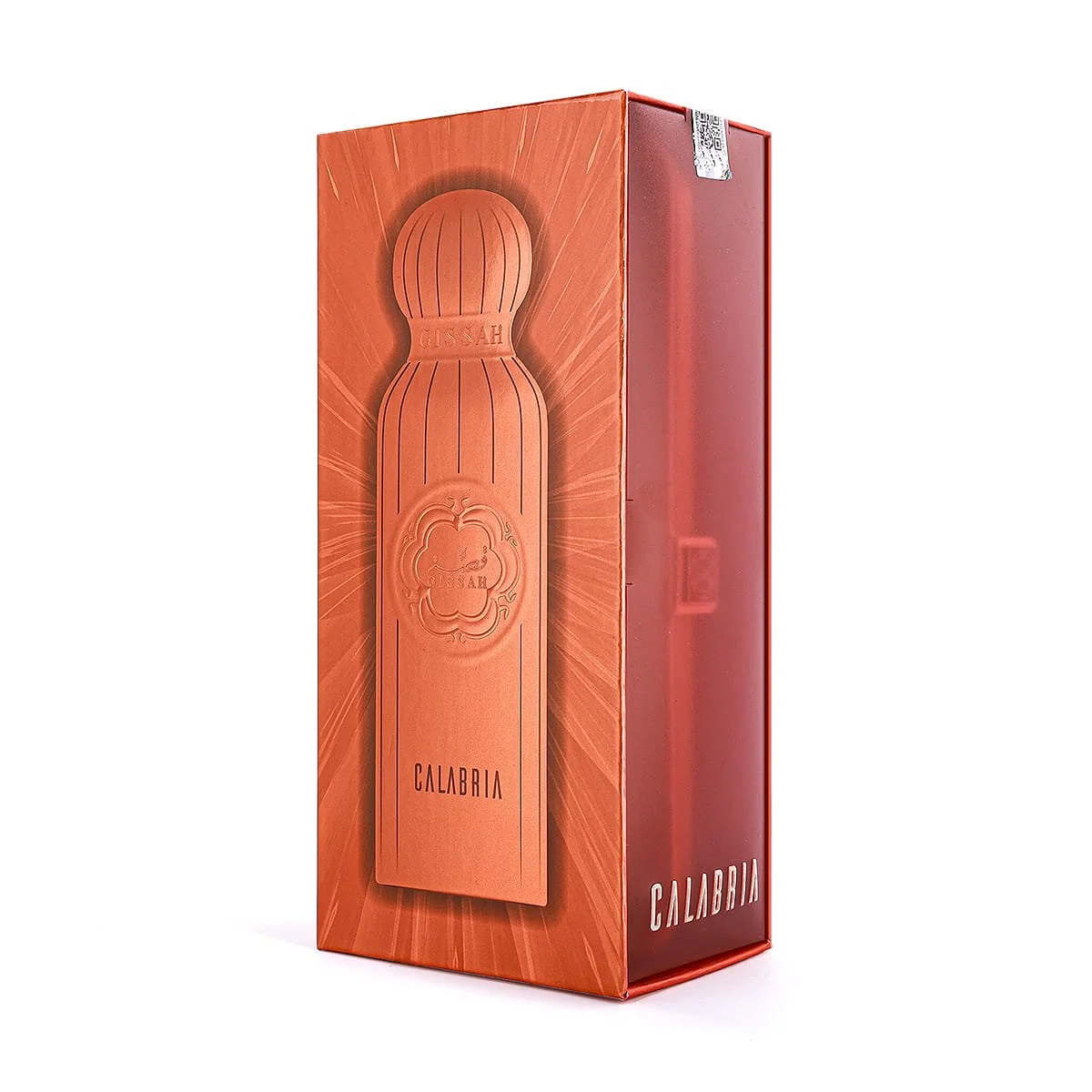 Gissah Calabria perfume box front view, premium luxury packaging UK